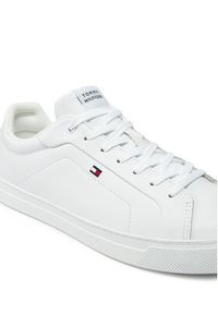 TOMMY HILFIGER - Tommy Hilfiger Sneakersy Icon Court Lth Flag Ess FM0FM05317 Biały. Kolor: biały. Materiał: skóra #4