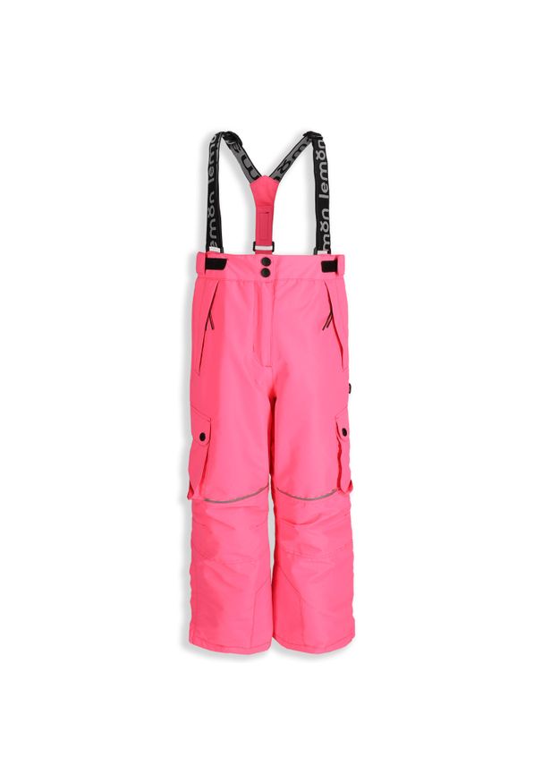 Spodnie narciarskie dziecięce z szelkami Lemon Explore ZL5 fuksja. Kolor: różowy. Materiał: poliester. Sezon: zima. Sport: narciarstwo