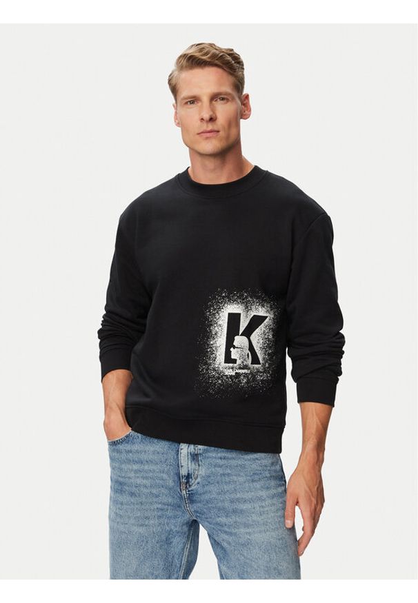 Karl Lagerfeld Jeans Bluza B3M20001 Czarny Regular Fit. Kolor: czarny. Materiał: bawełna