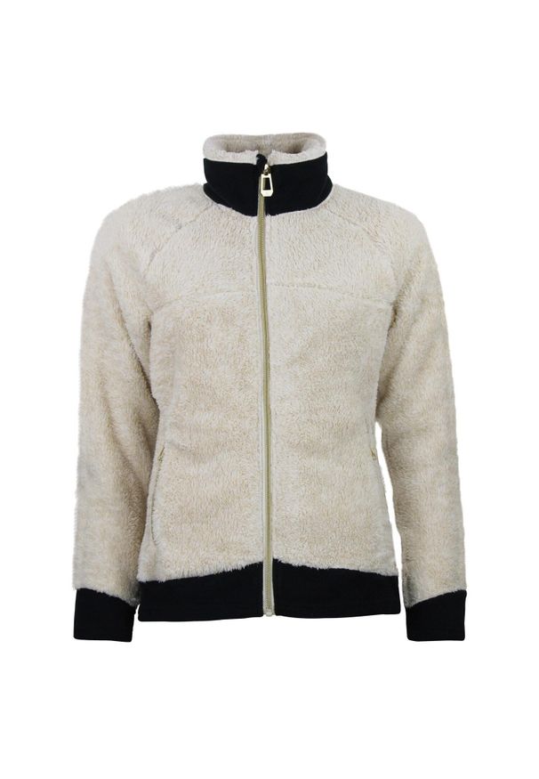 PEAK MOUNTAIN - Polar damski zapinany na zamek Peak Mountain Coral Sherpa 300G. Kolor: beżowy, wielokolorowy, biały. Materiał: polar