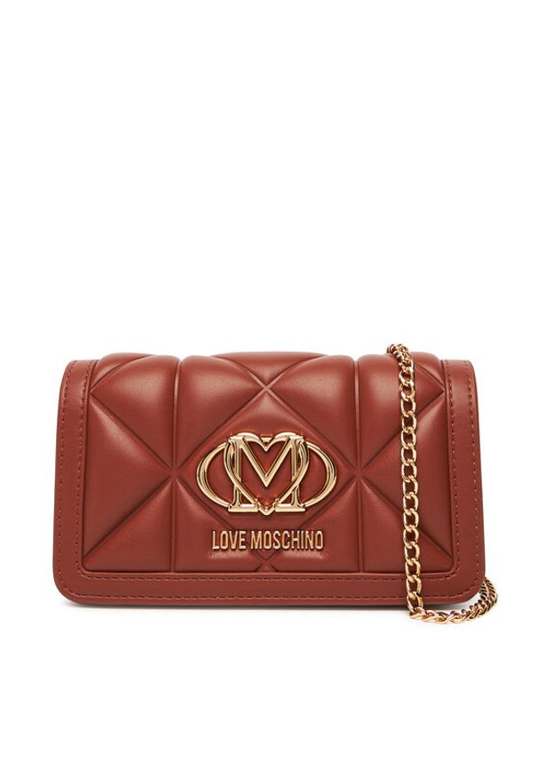 Love Moschino - LOVE MOSCHINO Duży Portfel Damski JC5640PP1NLC0312 Brązowy. Kolor: brązowy. Materiał: skóra