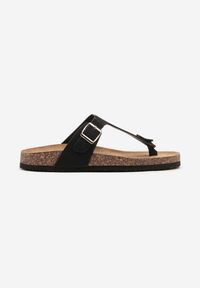 Born2be - Czarne Klapki Japonki na Korkowej Podeszwie Idavena. Okazja: na co dzień. Kolor: czarny. Styl: klasyczny, casual #4