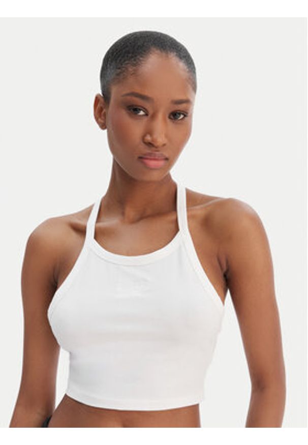 Reebok Top Tatianna RK25494CCW Biały Slim Fit. Kolor: biały. Materiał: bawełna