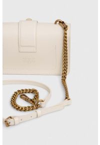 Pinko torebka skórzana kolor biały. Kolor: biały. Materiał: skórzane #6