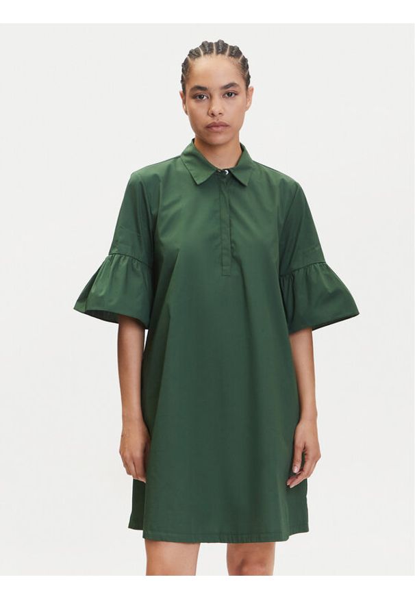 Marella Sukienka koszulowa Medicea 2515221192 Zielony Relaxed Fit. Kolor: zielony. Materiał: bawełna. Typ sukienki: koszulowe