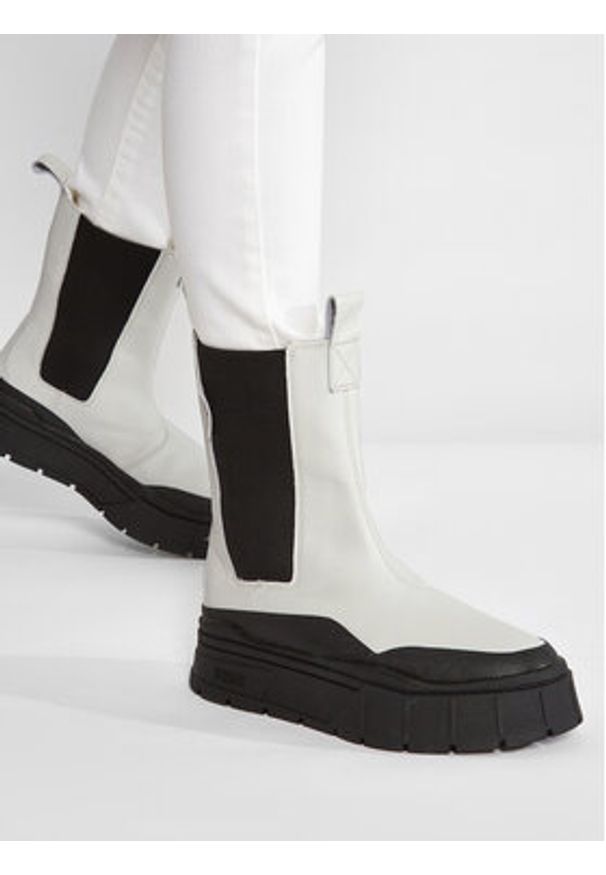 Puma Sztyblety Mayze Stack Chelsea Wns 386272 01 Biały. Kolor: biały. Materiał: skóra