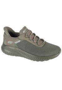 skechers - Buty sportowe Sneakersy męskie, Slip-Ins: Bobs Squad Chaos - Tough Walk. Kolor: zielony. Sport: turystyka piesza