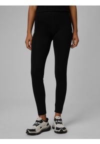 4f - 4F Legginsy dzianinowe damskie - czarne XS. Okazja: na spacer, na co dzień, do domu. Kolor: czarny. Materiał: dzianina. Długość: do kostek. Styl: casual, klasyczny. Sport: turystyka piesza #2
