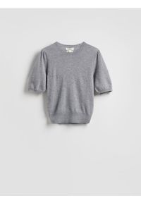 Reserved - Wełniany sweter - jasnoszary. Kolor: szary. Materiał: wełna #1
