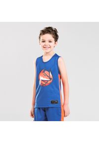TARMAK - Koszulka koszykarska dla dzieci Tarmak T500 bez rękawów fox. Kolor: niebieski, wielokolorowy, pomarańczowy, czerwony. Materiał: materiał. Długość rękawa: bez rękawów. Sport: koszykówka #1