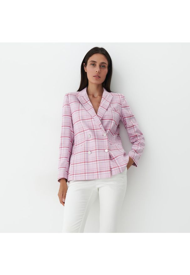 Mohito - Marynarka w kratę - Fioletowy. Kolor: fioletowy