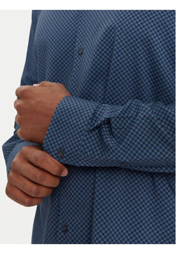 Sisley Koszula 535VSQ03S Niebieski Regular Fit. Kolor: niebieski. Materiał: bawełna, wiskoza