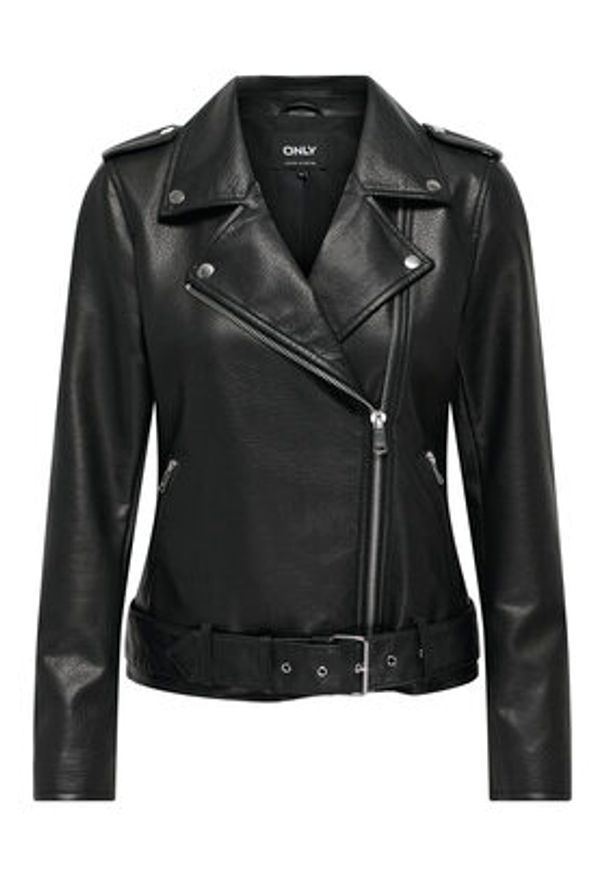 only - ONLY Kurtka z imitacji skóry Mille 15357332 Czarny Slim Fit. Kolor: czarny. Materiał: skóra