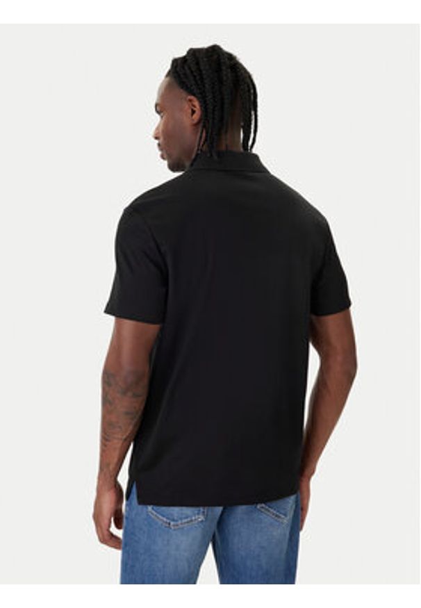 Calvin Klein Polo Birdseye LV04LF208G Czarny Regular Fit. Typ kołnierza: polo. Kolor: czarny. Materiał: syntetyk