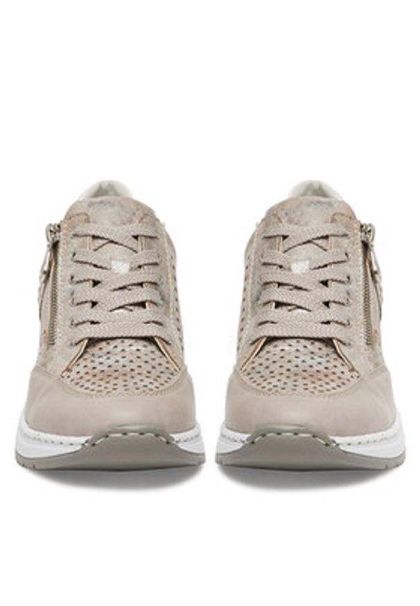 Rieker Sneakersy N4327-80 Beżowy. Kolor: beżowy. Materiał: syntetyk