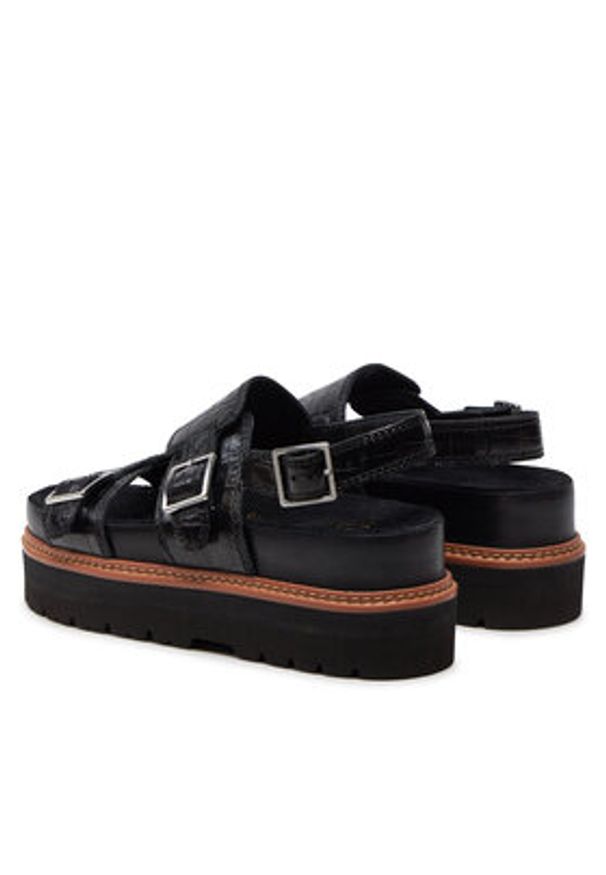 Clarks Sandały Orianna Glide 26176641 Czarny. Kolor: czarny. Materiał: skóra