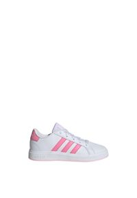 Buty do chodzenia dla dzieci Adidas Grand Court Lifestyle Tennis Lace-Up. Kolor: biały, różowy, wielokolorowy. Materiał: materiał. Sport: turystyka piesza #1