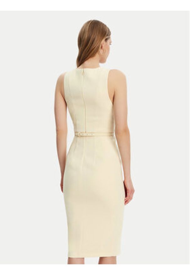 Elisabetta Franchi Sukienka koktajlowa AB-706-51E2-DC7 Żółty Slim Fit. Kolor: żółty. Materiał: syntetyk. Styl: wizytowy