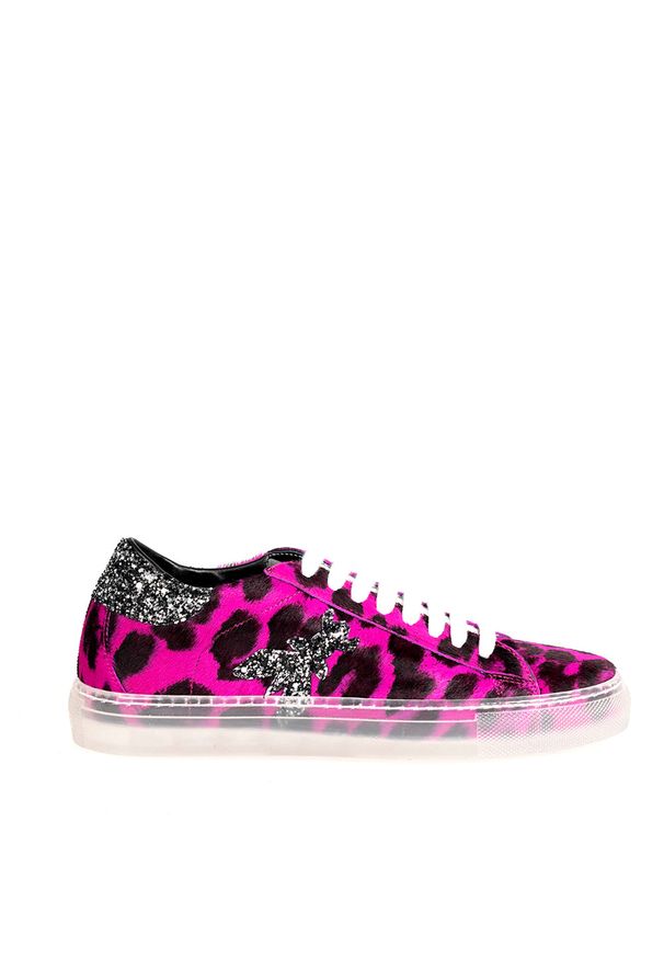 Patrizia Pepe Sneakersy | 2V8807/A6D5 | Kobieta | Czarny, Różowy. Kolor: wielokolorowy, różowy, czarny. Materiał: skóra, tkanina. Wzór: aplikacja, motyw zwierzęcy
