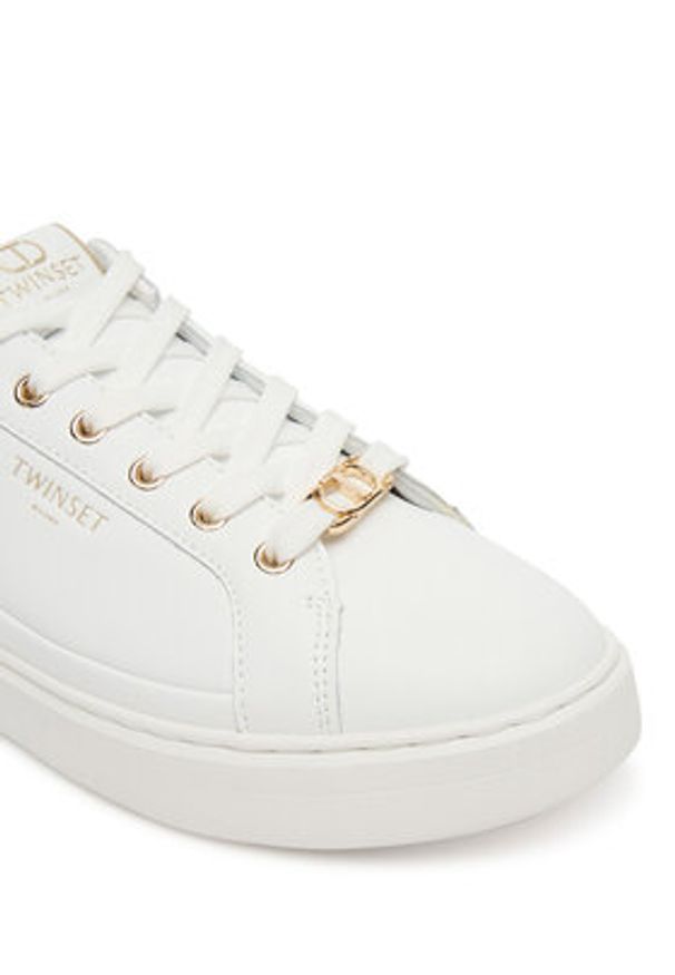 TwinSet - TWINSET Sneakersy 252TCP020 Biały. Kolor: biały. Materiał: skóra