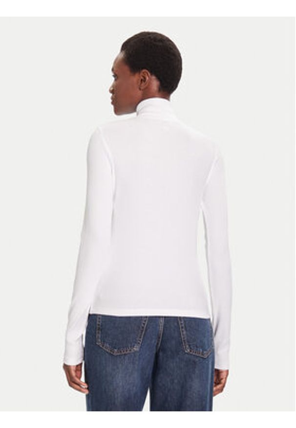Calvin Klein Jeans Golf LV047D203G Biały Slim Fit. Typ kołnierza: golf. Kolor: biały. Materiał: bawełna