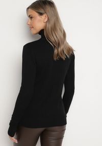 Born2be - Czarny Sweter z Golfem z Domieszką Kaszmiru i Wiskozy Zaisma. Okazja: na co dzień. Typ kołnierza: golf. Kolor: czarny. Materiał: wiskoza, kaszmir. Długość rękawa: długi rękaw. Długość: długie. Styl: casual, elegancki #7