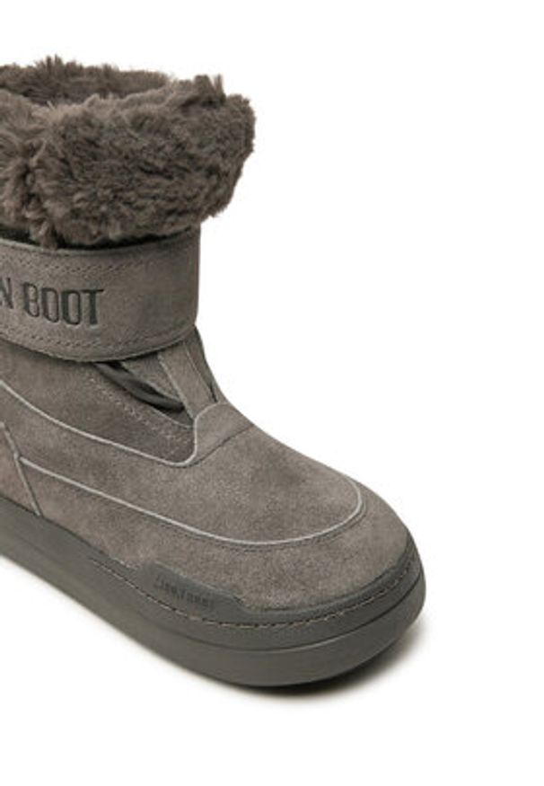 Moon Boot Śniegowce Junior Park Dtrap Boot Suede 80D3440040 Szary. Kolor: szary. Materiał: skóra, zamsz