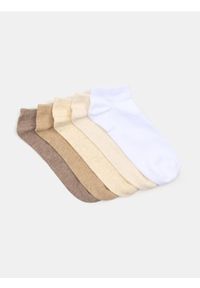 Sinsay - Skarpetki stopki 5 pack - beżowy. Kolor: beżowy #1