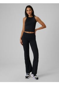 4f - 4F Koszulka bez rękawów slim gładka damska - czarna XS. Kolor: czarny. Materiał: materiał, dzianina. Długość rękawa: bez rękawów. Wzór: gładki #2