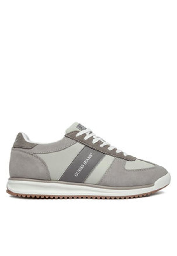 Guess Jeans Sneakersy EO-DELAND-01 WE Szary. Kolor: szary. Materiał: skóra, zamsz