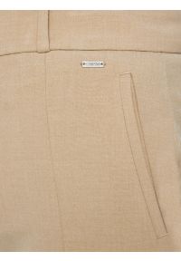 Big-Star - Spodnie damskie z szeroką nogawką beżowe Mabela 801. Okazja: na co dzień. Stan: podwyższony. Kolor: beżowy. Materiał: tkanina. Styl: casual, elegancki #3