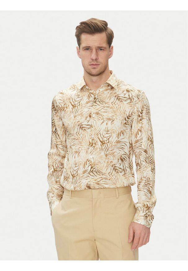 Marciano Guess Koszula 5GHH21 4467Z Beżowy Regular Fit. Kolor: beżowy. Materiał: wiskoza