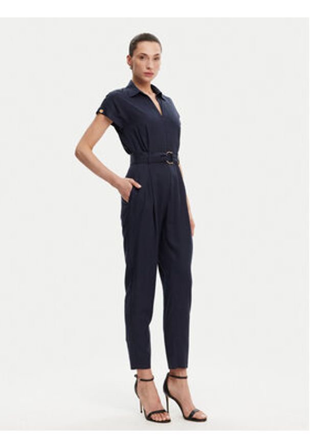 ACCESS FASHION Kombinezon 53-5511-128 Granatowy Regular Fit. Kolor: niebieski. Materiał: lyocell