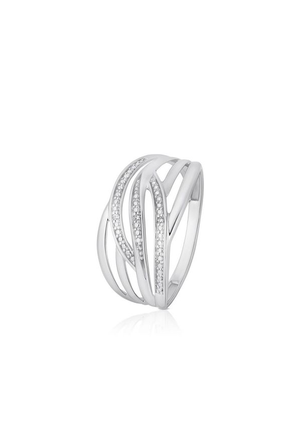 W.KRUK Wyjątkowy Złoty Pierścionek - złoto 585, Diament 0,008ct - ZCG/PB+986B. Materiał: złote. Kolor: złoty. Kamień szlachetny: diament