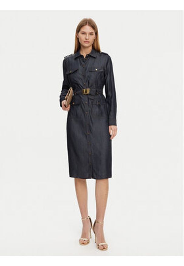 Guess Sukienka codzienna 5GGK05 7295A Granatowy Regular Fit. Okazja: na co dzień. Kolor: niebieski. Materiał: lyocell. Typ sukienki: proste. Styl: casual