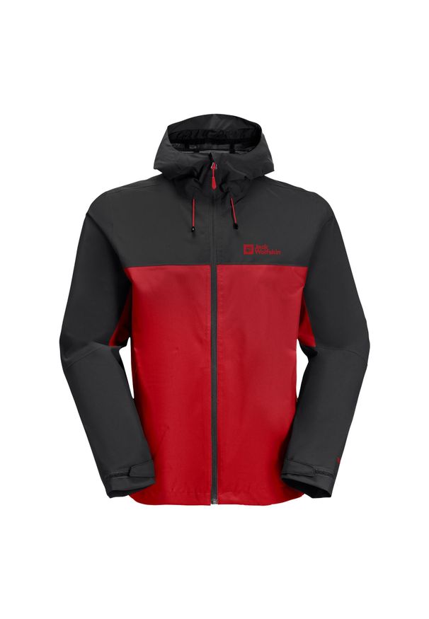 Kurtka uniwersalna męska Jack Wolfskin 11158922206. Typ kołnierza: kaptur. Kolor: czerwony. Materiał: syntetyk. Sport: turystyka piesza