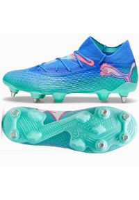 Buty Puma Future 7 Ultimate MxSG 107918 01 niebieskie. Kolor: niebieski. Materiał: syntetyk, materiał. Szerokość cholewki: normalna. Sport: piłka nożna #1