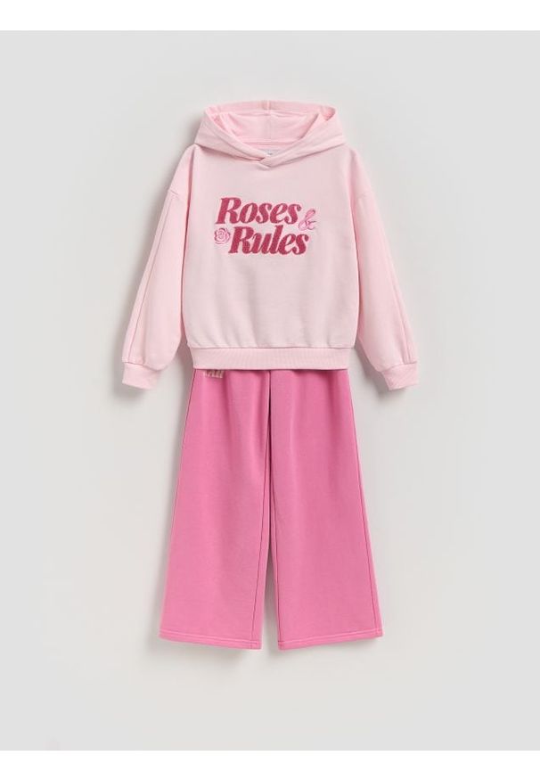 Reserved - Bawełniany komplet - pastelowy róż. Kolor: różowy. Materiał: bawełna