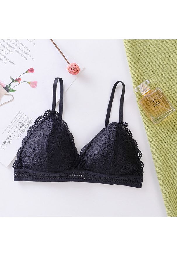 Intica - Koronkowa braletka z regulowanymi ramiączkami Judye. Kolor: czarny. Materiał: koronka. Wzór: koronka