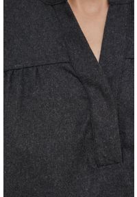 Answear Lab Sukienka bawełniana kolor czarny mini rozkloszowana. Typ kołnierza: kołnierzyk stójkowy. Kolor: czarny. Materiał: bawełna. Typ sukienki: rozkloszowane. Styl: wakacyjny. Długość: mini #3