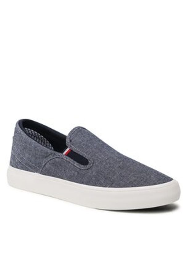 TOMMY HILFIGER - Tommy Hilfiger Tenisówki Th Hi Vulc Core Low Slip On FM0FM04734 Granatowy. Zapięcie: bez zapięcia. Kolor: niebieski. Materiał: materiał