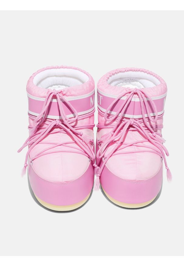 Śniegowce damskie Moon Boot ICON LOW NYLON. Kolor: różowy. Materiał: nylon