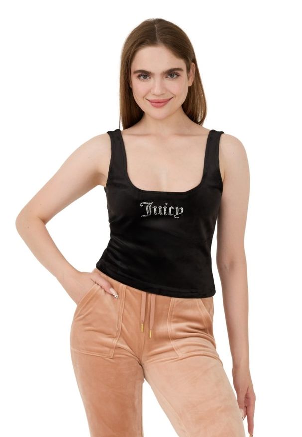 Juicy Couture - JUICY COUTURE Czarny top Bromley. Kolor: czarny