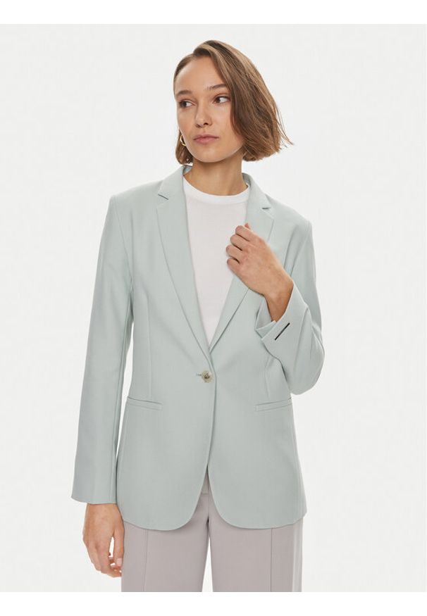 Calvin Klein Marynarka Essential K20K206477 Zielony Regular Fit. Kolor: zielony. Materiał: syntetyk, wiskoza