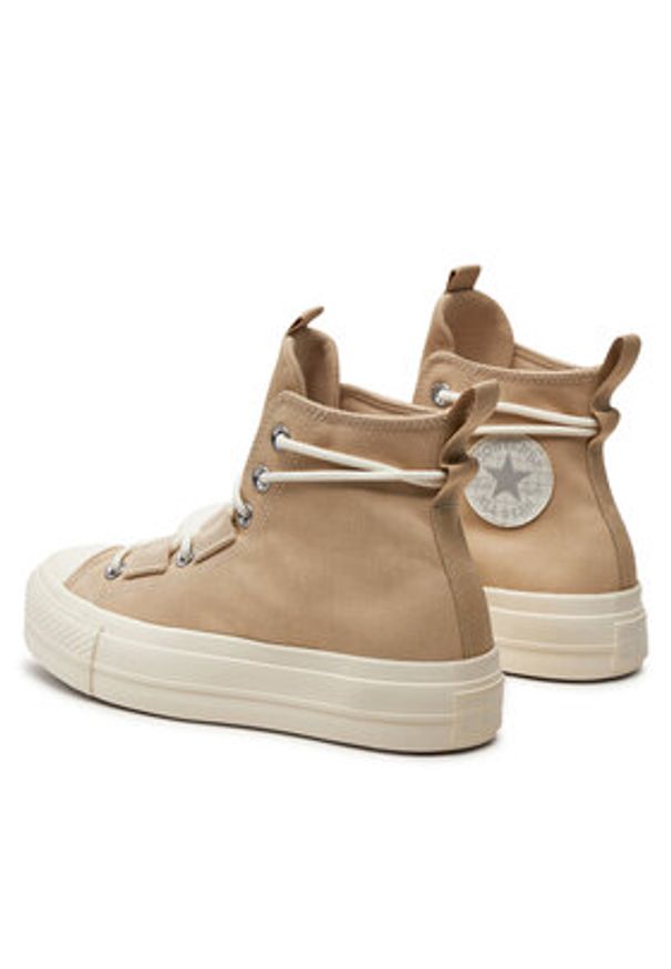Converse Trampki Chuck Taylor All Star Lift Platform A06494C Beżowy. Kolor: beżowy. Materiał: materiał. Obcas: na platformie