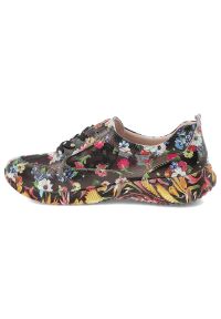 Sneakersy damskie Laura Vita, cholewka ze skóry naturalnej z delikatną siateczką wzór kwiatowy sznurowane lekka podeszwa wygodny fason, czarne, Jocta. Okazja: na co dzień. Zapięcie: sznurówki. Kolor: czarny. Materiał: skóra. Szerokość cholewki: normalna. Wzór: kwiaty. Styl: casual, klasyczny #6