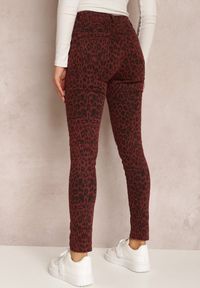 Renee - Bordowe Spodnie Skinny Iominna. Kolor: czerwony. Materiał: jeans. Długość: długie. Wzór: aplikacja, nadruk. Styl: klasyczny #4