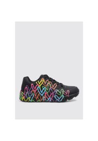 skechers - Buty do chodzenia damskie Skechers Uno Lite Spread The Love. Kolor: czarny. Materiał: syntetyk, materiał. Szerokość cholewki: normalna. Sport: turystyka piesza
