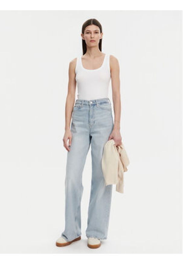 GAP - Gap Top 540670-02 Biały Slim Fit. Kolor: biały. Materiał: bawełna