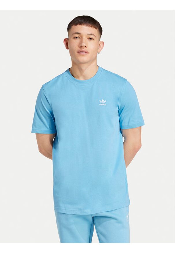 Adidas - adidas T-Shirt Trefoil Essentials IZ2099 Błękitny Regular Fit. Kolor: niebieski. Materiał: bawełna